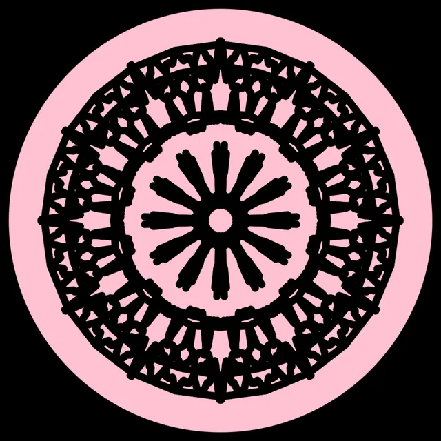 pink flower medal artwork