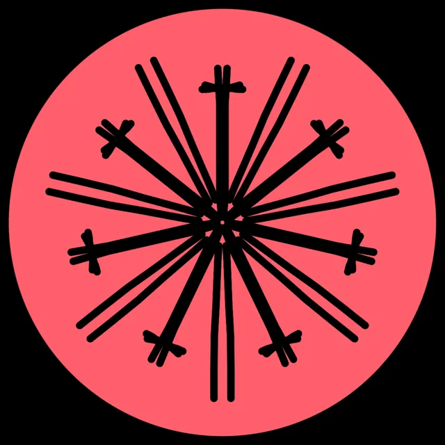 coral starburst medal artwork